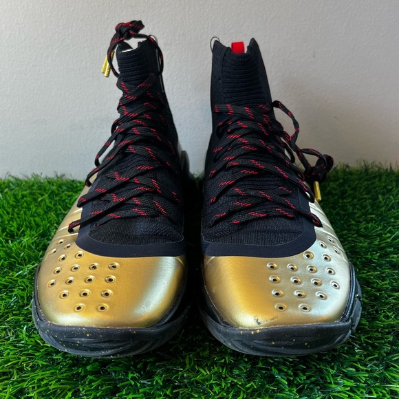 Under Armour Curry 4 x Shoe Palace 25th Anniversary Gold Black Red - Picture 12 of 13
